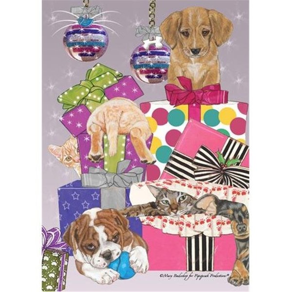 Pipsqueak Productions Pipsqueak Productions C533 Mix Dog With Cat Holiday Boxed Cards C533